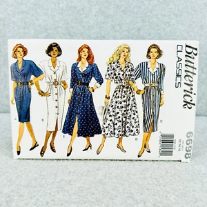 Butterick 6698 Button Front Dress Flared or Straight Misses Size 12 16 Pattern - Picture 1 of 6