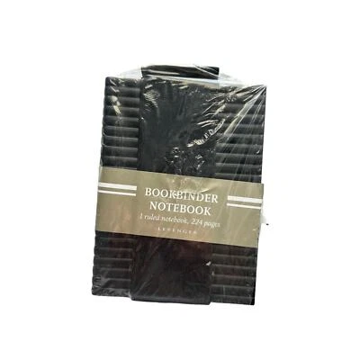 Levenger Bookbinder Notepad Black Notebook Ruled Paper Pen Holder 5x7 NEW - Image 1 of 4
