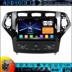 9"Android 14 Head Unit Radio GPS SAT Navi DAB Carplay For Ford Mondeo MK4 07-10 - Picture 1 of 14