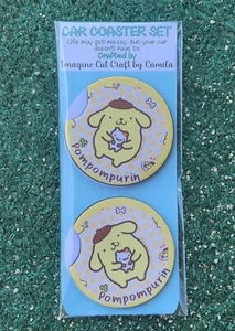 Pompompurin Car Coaster Set Of 2 - Picture 1 of 1