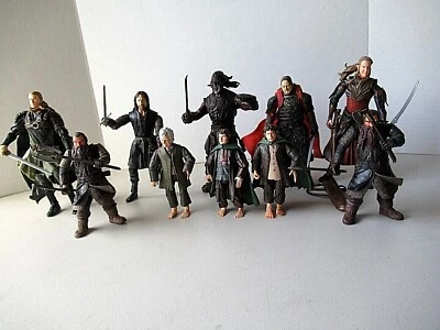 Lote de 10 figuras de acción detalladas de El Señor de los Anillos 2002-04 Toy Biz 7" de alto Foto 1 de 4