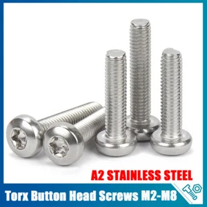 M2 M3 M4 M5 M6 M8 A2 STAINLESS STEEL TORX FLANGED BUTTON HEAD SCREWS SIX LOBE - Picture 1 of 79