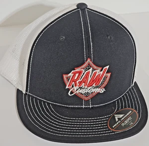 Raw Custom Ballcap Black White Vent Fit 7 3/8-8 L-XL Chino Valley AZ Motorcycle - Picture 1 of 8