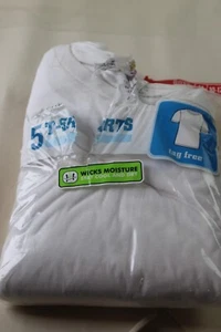 New Boys MED 10-12 Fruit of the Loom 5 Pack White T-Shirts Tag Free - Picture 1 of 5