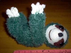 New, amigurumi crochet slot, furry green, - Bild 1 von 3
