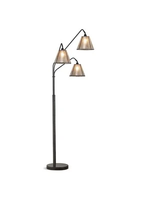 "Lámpara de pie HOMEGLAM Midtown 84"" arco de bronce oscuro de 3 luces/pantallas de mica, ¡envío gratuito! Foto 1 de 4