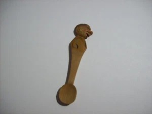 Cuchara italiana vintage tallada en madera pintada a mano, hombre, ANRI - Imagen 1 de 17