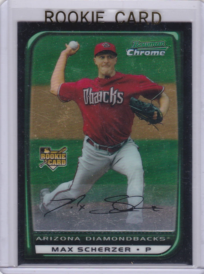 MAX SCHERZER ROOKIE CARD 2008 Bowman Chrome BASEBALL RC D-Backs Tigers Nationals - Image 1 of 2