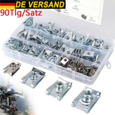 80tlg Blechmuttern Schnappmuttern Sortiment Kotflügelmuttern Klemmmutter Set - Bild 1 von 4