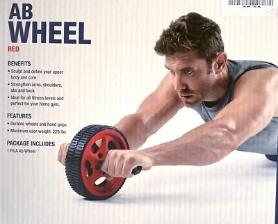 Fila AB Wheel Abdominal Fitness Home Gym Exercise Equipment Core Back Workout - Image 1 of 4