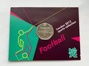 2011 LONDON OLYMPIC 2012 FOOTBALL OFFSIDE RULE FIFTY 50 PENCE 50P COIN PACK BU - Picture 1 of 5