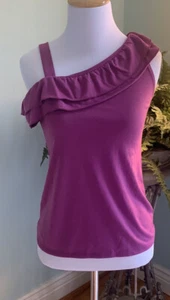 Xhilaration Girls Off the Shoulder Purple Ruffle Blouse - Picture 1 of 1