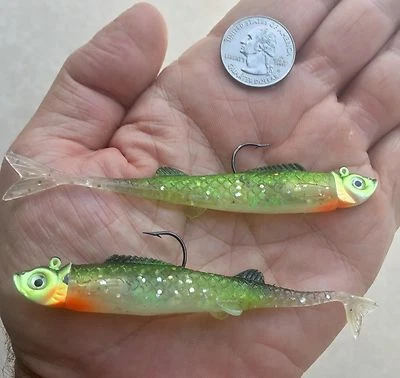 Mimic Minnow Fry 3/8 OZ Fathead Minnow/Crappie Jig/Swimbait - Lote de 2 Pesca  Foto 1 de 4