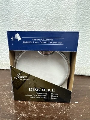 Anillo de toalla Gatco Fine Bathware modelo # 5073 cromo diseñador II 6-1/2" nuevo en caja Foto 1 de 4