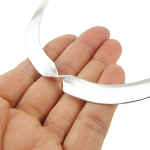 925 Sterling Silver Choker Twisted Torc Hallmarked Solid Fitted Ladies Necklace - Picture 1 of 6