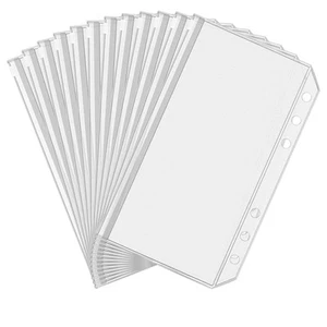 12pcs A6 Size Binder Pockets 6 Holes Budget Cash Envelopes for Budgeting, Cle... - Picture 1 of 6