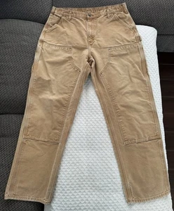 Pantalones holgados vintage Carhartt B136 BRN de lona de doble rodilla 38x34 marrón envejecido - Imagen 1 de 12