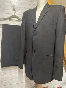 Traje de lana a cuadros negros Ben Sherman 2 piezas talla chaqueta 42L” pantalones W36L - Imagen 1 de 9