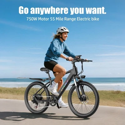 Bicicleta eléctrica de montaña con motor de 1500 vatios 25 mph 55 millas 48 voltios 10,4 amperios Foto 1 de 4