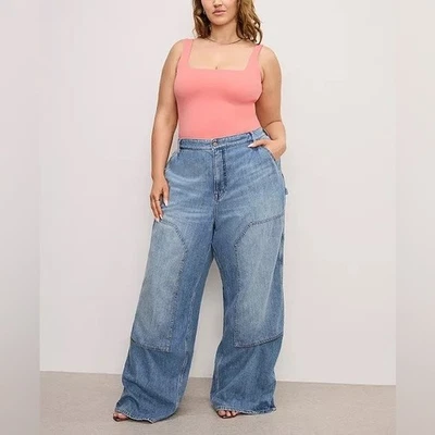 Pantalones de mezclilla Good American para mujer Good Standard Ease Carpenter nuevos con etiquetas | INDIGO859 | Talla 22 Foto 1 de 4