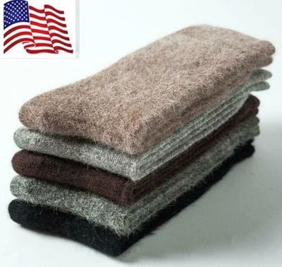 5 pares de calcetines de alpaca 100 % lana de alpaca extra gruesos cálidos exteriores/interiores suaves para hombre Foto 1 de 4