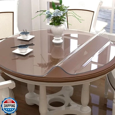 NECAUX 51 Inch Round Clear Table Cover Protector, 2mm Thick Upgra - Image 1 of 4