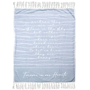 Pavilion Gift Forever In Our Hearts 50 x 60 In Blue Inspirational Plush Blanket - Picture 1 of 5