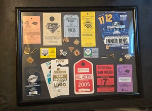 Padres Chargers San Diego Sports Framed Collection VIP Passes Pins Rare HTF - Picture 1 of 23