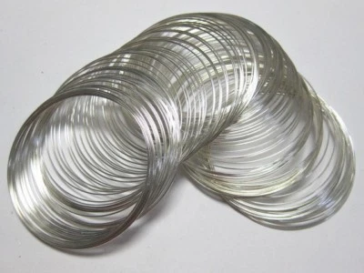 500 Loops Dull Silver Tone Memory Beading Wire Bracelet Bangle Cuff 60mm - Image 1 of 4