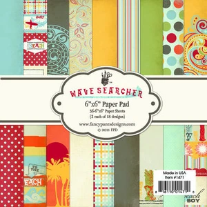 FANCY PANTS "WAVE SEARCHER" 6X6 PAPER PAD  BEACH VACATION SCRAPJACK'S PLACE - Picture 1 of 1