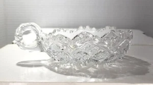 De Colección Mango Plato de Caramelo Pañal Corte Vidrio Texturizado Redondo Diente de Sierra VIDRIO IMPERIAL   - Imagen 1 de 7