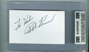 Ralph Kiner Autographed white 3x5 index card "To Herb" CAS Authenticated encased - Picture 1 of 2