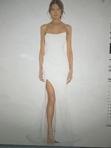 NEWNoel and Jean Katie May Divinity Ivory Trumpet Gown Wedding Cocktail Dress M - Picture 1 of 12