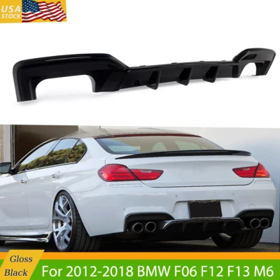 Black Rear Bumper Diffuser Lip For 2012-18 BMW 6 Series F06 F12 F13 M6 640i 650i Foto 1 de 4