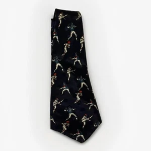Boys Baseball Themed Skinny Necktie Novelty Polyester Tie Unbranded Made In USA - Picture 1 of 4