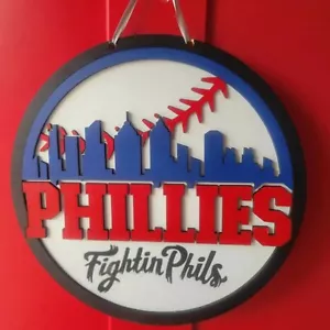 Philadelphia Phillies Door Wall Sign Wreath Baseball MLB Phanatic Harper - Picture 1 of 1