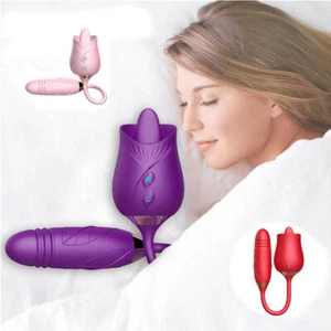 Female Licking Clit Breast Nipple Vibrating Vibrator Bllowjob Tongue Women Pump - Picture 1 of 15