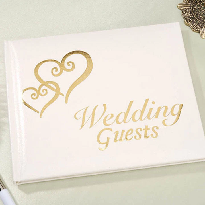 INTERLOCKING HEARTS WEDDING GUESTBOOK GUEST BOOK REGISTRY BY VICTORIA LYNN - Image 1 of 1
