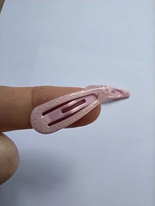 2 pcs Pink Glitter Doll hair clips tiny dolls hair clip 30mm Hair Accessories - Picture 1 of 3