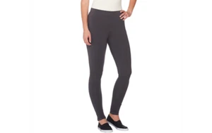 AnyBody Loungewear Acogedoras Leggings Tejidas Grafito XXS A286588 QVC J - Imagen 1 de 3