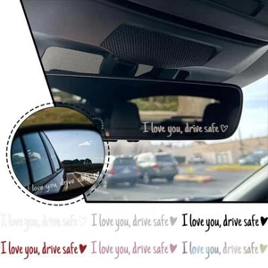 I Love You Driving Safe Mirror Sticker Heart Shaped Decor Auto Stickers S7T1 - Picture 1 of 20