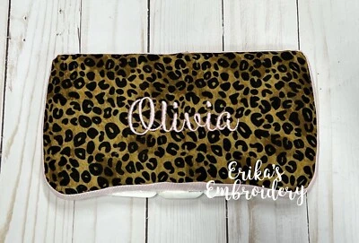 Персонализированный дорожный чехол для протирки подарки для душа ребенка детская комната гепард леопард животное - Изображение 1 из 2