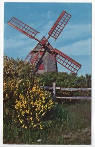 The Old Mill Nantucket Island MA New England Windmill 1950s-60s Chrome Postcard - Picture 1 of 9