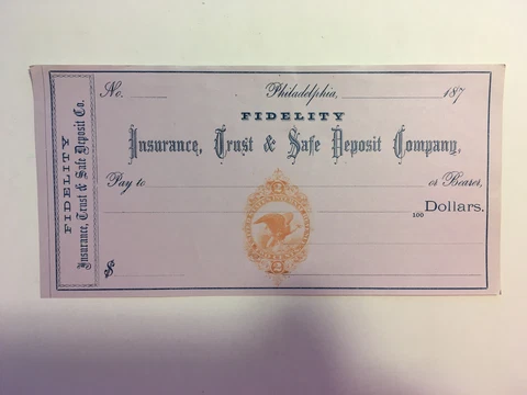 REVENUE STAMP PAPER 187x PHILADELPHIA  BANK DRAFT CHECKS RECEIPT Cover