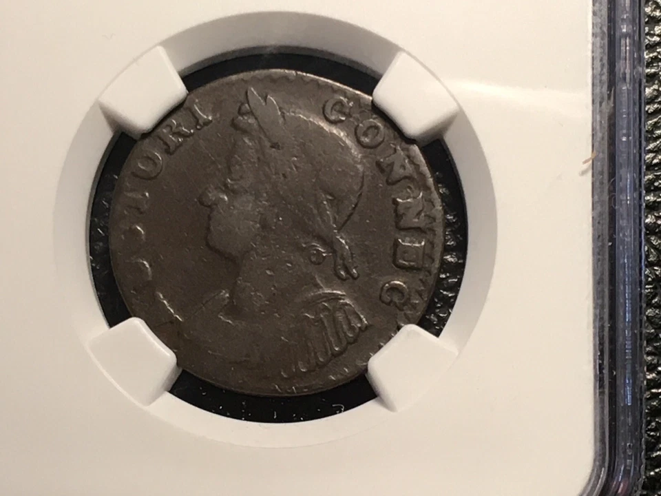 1786 Mailed Bust Left Connecticut colonial NGC vg 10 original Brown Color - Image 1 of 4