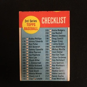 1963 Topps #191 Checklist 3rd Series 177-264 VGEX - Picture 1 of 4