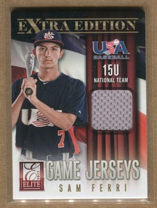 SAM FERRI 2013 Elite Extra Edition #4 USA BASEBALL GAME JERSEYS GAME-WORN JERSEY