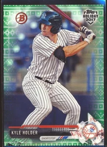 2017 Topps Holiday Bowman Kyle Holder 44/99 Green Ugly Sweater Yankees TH-KH - Picture 1 of 2