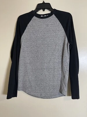 Camiseta Topman manga longa malha cinza e preta masculina tamanho pequeno manga longa - Imagem 1 de 4