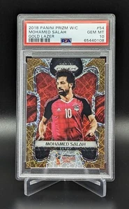 Mohamed SALAH 2018 World Cup Prizm Gold Lazer Laser #/15 PSA 10 Liverpool Eygpt - Picture 1 of 2